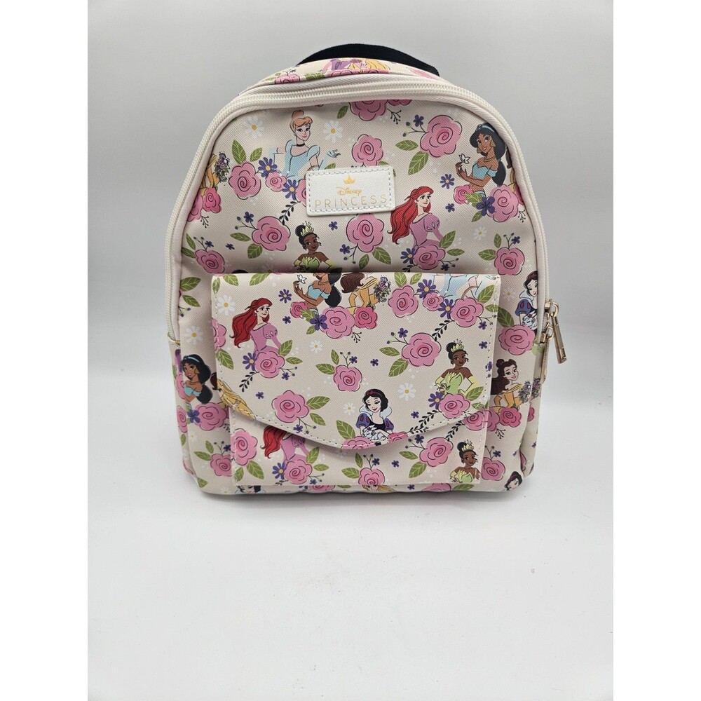 Disney Princess Mini Backpack Floral Print Girls Kids Small Bag